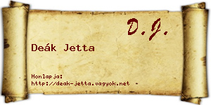 Deák Jetta névjegykártya