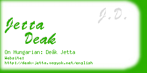 jetta deak business card